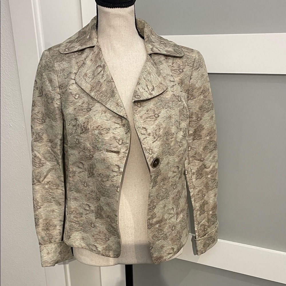 Anne Klein Patterned Tan Blazer